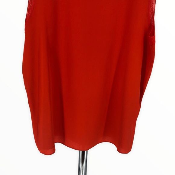 BOSS Hugo Boss Istora Fine Stretch Silk Shell Top in Dark Marigold Orange sz 10 - Picture 7 of 14